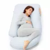 Almofada de gravidez em forma de U Momcozy PP101, veludo cinzento-escuro