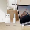 Adaptador USB de rede MERCUSYS MA30N — Wi-Fi dual band (2,4/5 GHz), 400/867 Mbit/s, USB 2.0, antena interna, branco