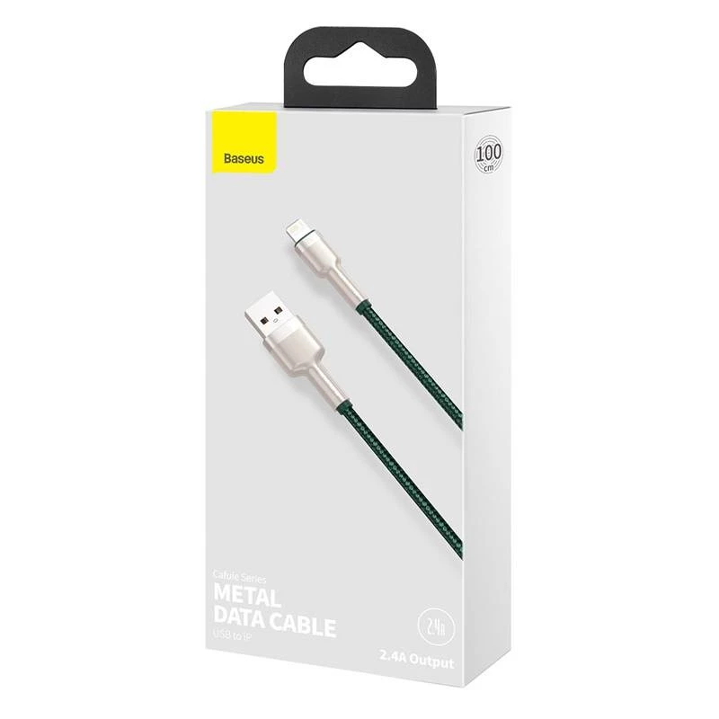 Cabo USB-A para Lightning Baseus 1 m, verde