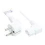 Cabo de alimentação ficha de contacto de proteção Type E+F (CEE 7/7, angular) para C13 (angular à direita), branco, 1,00 mm², 3 m, Good Connections® (P0131-W030)