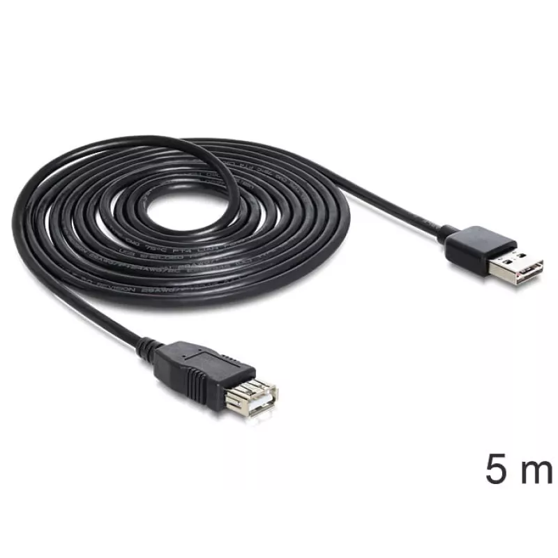Cabo USB DeLOCK EASY-USB 2.0-A 5m preto