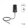 Antena externa DELOCK 81473 — 5G LTE, GNSS, Wi‑Fi 6, conector SMA, ganho 1,1–4,0 dBi, omnidirecional