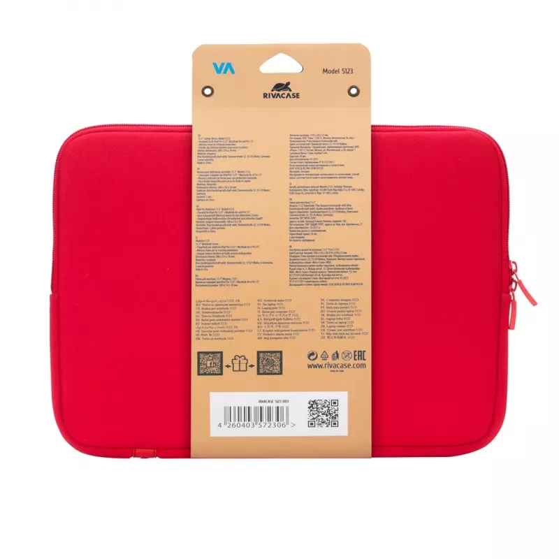 Capa tipo sleeve Rivacase 5123 33,8 cm (13,3 polegadas) vermelha