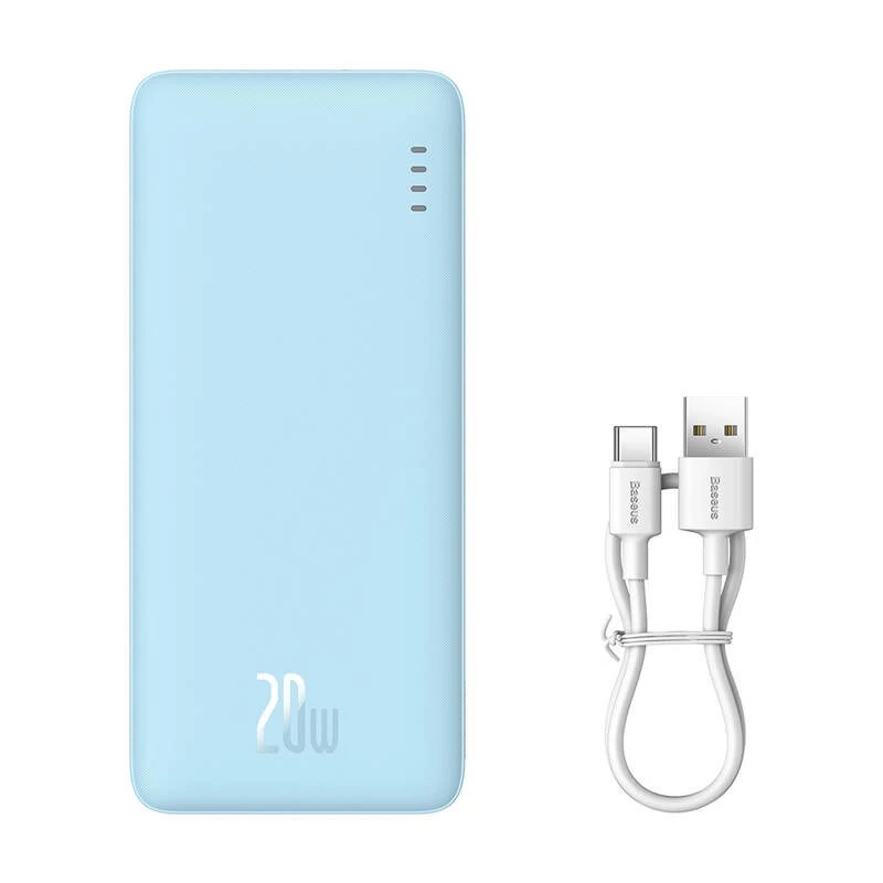 Powerbank portátil Baseus Airpow 10000 mAh, 20W, LiPo, USB-C + USB-A, azul