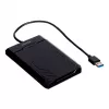 Caixa HDD/SSD Unitek Y-3036, 2,5 polegadas SATA III, USB 3.2 Gen 1 (5 Gbit/s), UASP, cabo USB-A integrado, preto