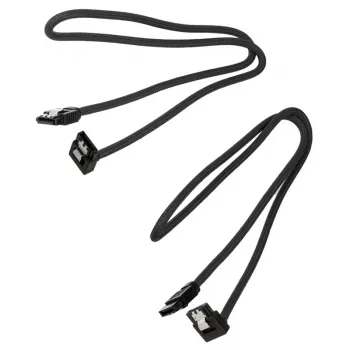 Corsair CC-8900282 cabo SATA Premium com revestimento, angular, 60 cm, preto, pack de 2