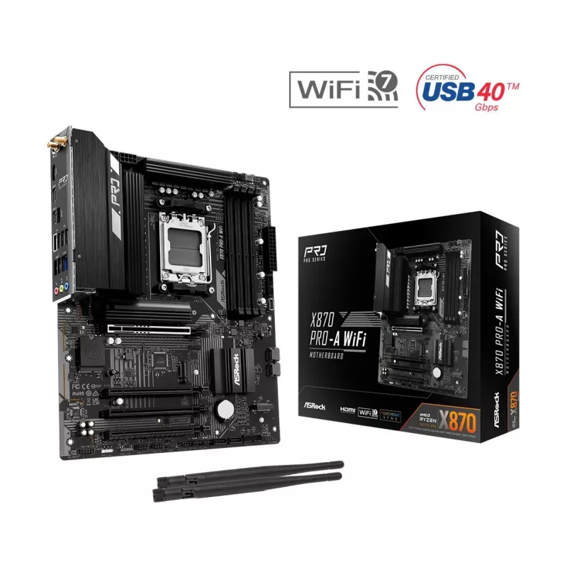 ASRock X870 Pro-A WiFi AMD X870 AM5 ATX Placa-mãe