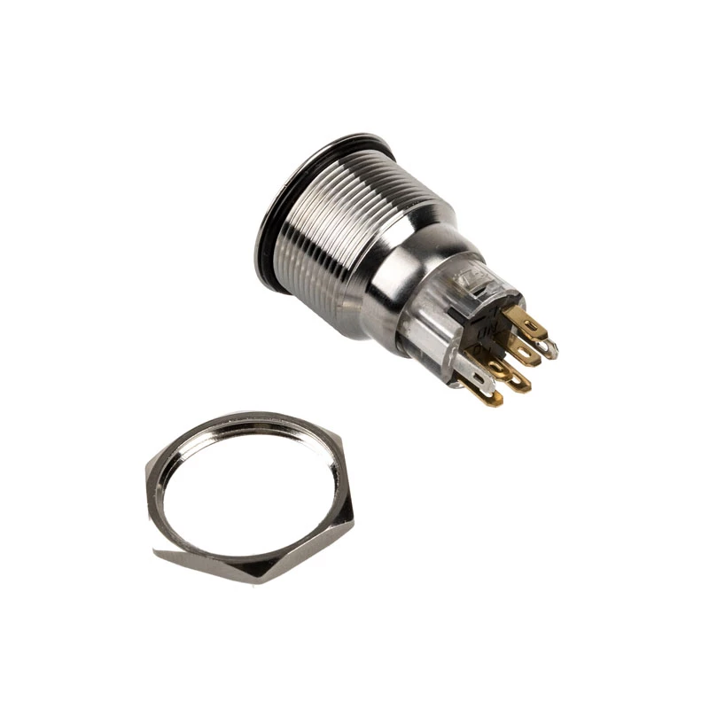 Botão de pressão DimasTech botão antivandalismo 22mm Silverline Dot RGB PD215, 22 mm