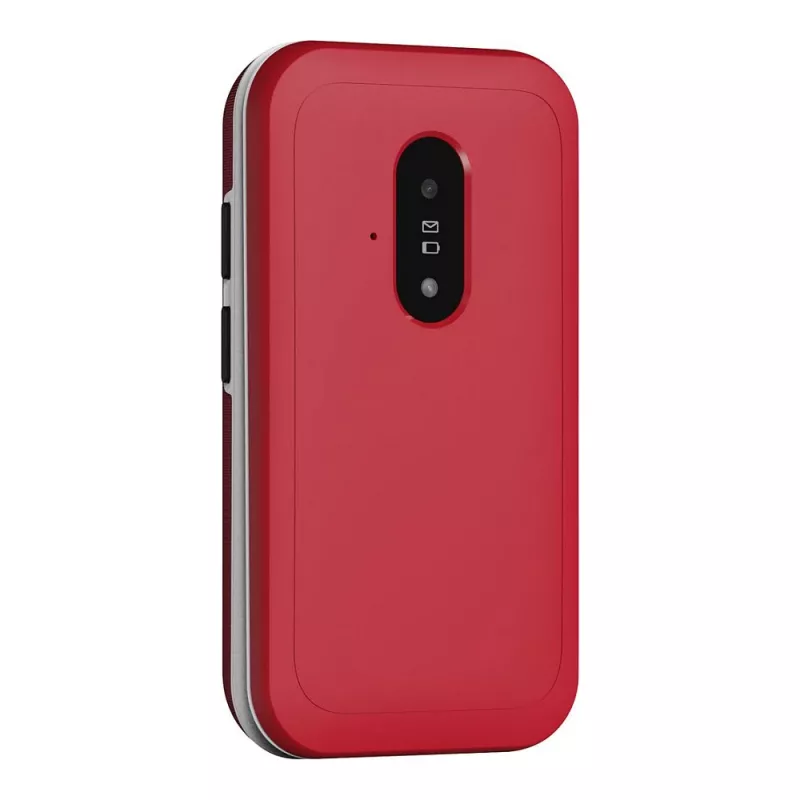 Telemóvel Doro Leva E22, 2,8 polegadas (7,11 cm) ecrã, Single SIM, câmara 0,3 MP, 1150 mAh, 127,8 g, vermelho/branco