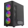 Caixa de PC SAVIO Noctis Flow RGB — Cube, ATX/Mini-ITX, 3 ventoinhas frontais de 120 mm, janela lateral em vidro temperado, GPU máx. 35 cm