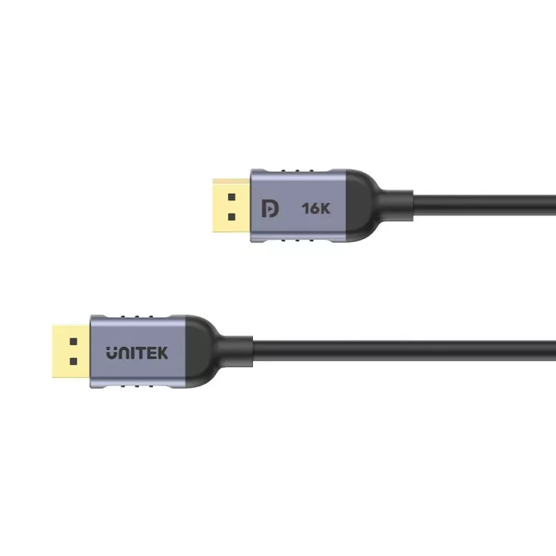 Unitek C1626GY01-1.5M cabo DisplayPort 2.1, 8K@120Hz, 1,5 m, preto/cinzento