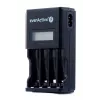 Carregador de baterias everActive NC450B — carregador de 4 células AAA, 110/230V AC, preto