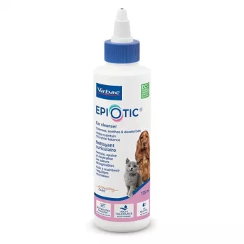 Solução de cuidados auriculares VIRBAC EPI-OTIC 125 ml – limpeza veterinária de ouvidos para cães e gatos