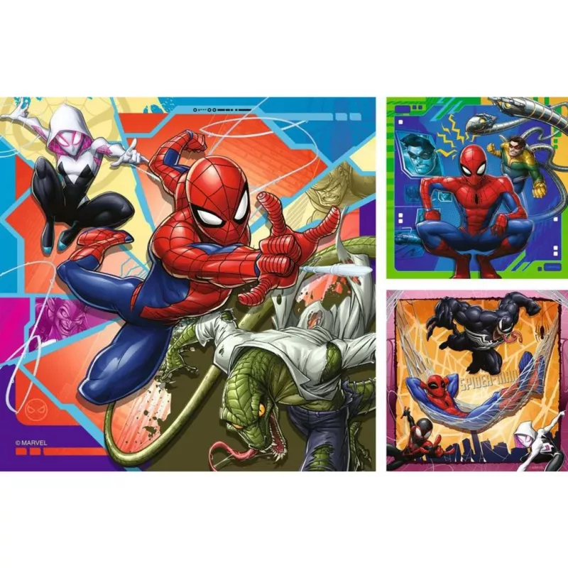 Puzzle 3x49 peças Spiderman