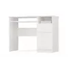 Secretária e shop PORTO direita branco, tampo retangular de aglomerado 985×510×755 mm, 1 gaveta, prateleira para teclado