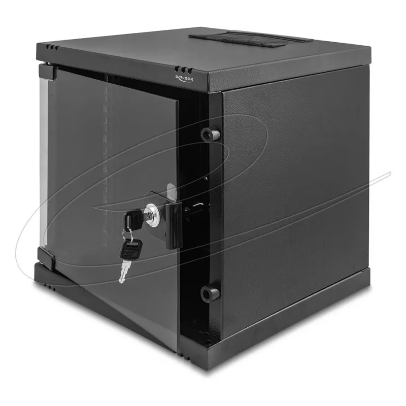 Rack autónomo/parede/chão DELOCK 43422 6U capacidade de carga 30 kg IP20, preto, fechadura com chave