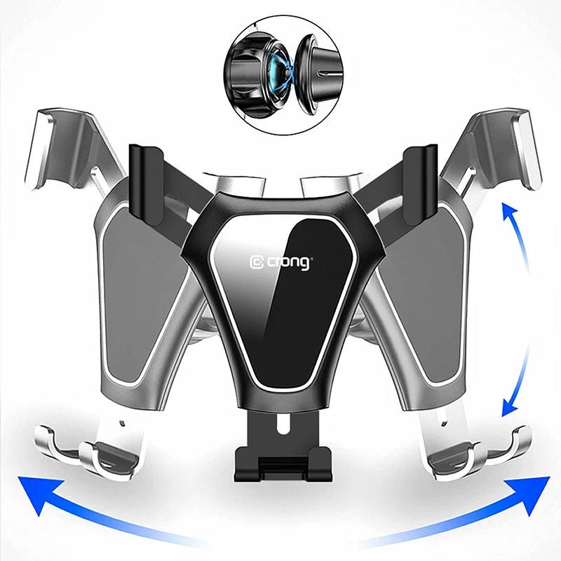 Suporte para automóvel Crong CRG-CH4-BLK para smartphones — design compacto ajustável