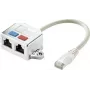 Renkforce Adaptador em T de rede RJ45 CAT 5e [2x conector fêmea RJ45 - 1x ficha RJ45] 15,00 cm Metal (RF-4538140)
