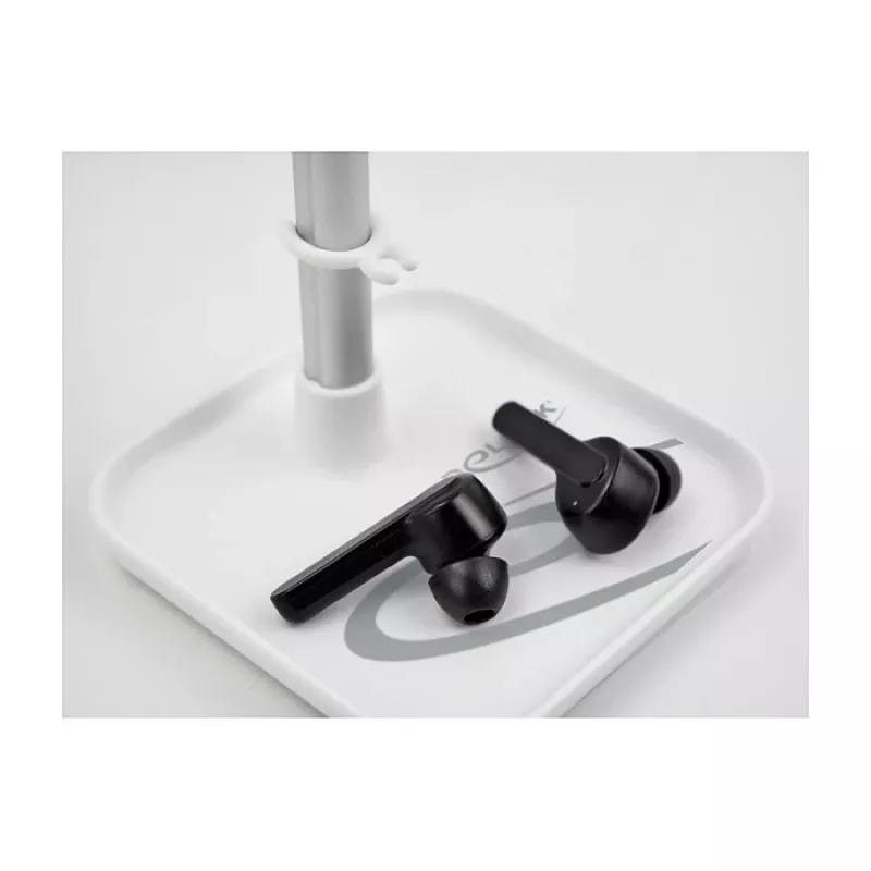 Suporte telescópico DeLOCK para smartphone e tablet com prateleira, prateado/branco