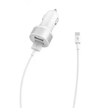 Carregador de automóvel Devia Smart Series Dual USB 2,4A com cabo Lightning integrado