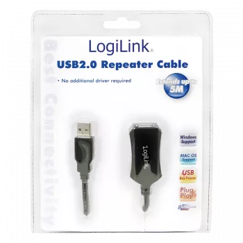 Cabo repetidor USB 2.0 LogiLink - 5,0 m cabo USB 5 m USB A