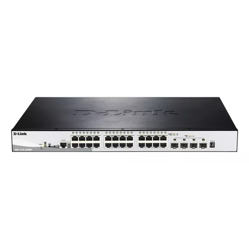 D-Link DGS-1510-28XMP Managed L2/L3 Gigabit Ethernet (10/100/1000) Power over Ethernet (PoE) Preto, Cinzento