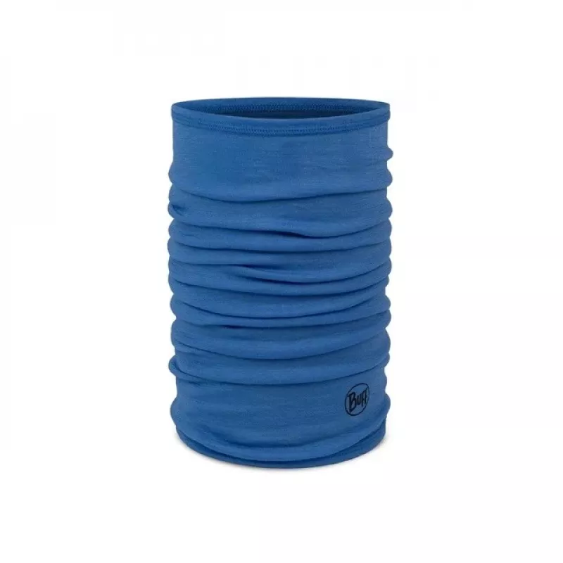Buff Merino Lightweight Jr Solid gorro de pescoço de lã merino para criança, azul