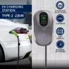 Estação de carregamento EV QOLTEC 52430 22 kW Wi-Fi RFID trifásico, 32 A, Type 2, IP54