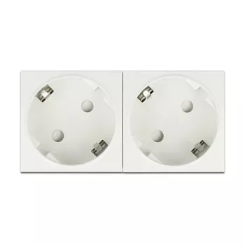 Tomada CEE 7/3 DELOCK Easy 45 — 250 V, 16 A, 4000 W, branco, ABS/PC, 90×45×40 mm