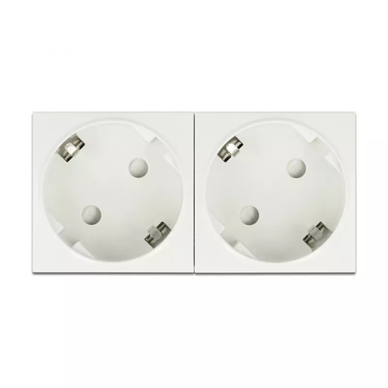 Tomada CEE 7/3 DELOCK Easy 45 — 250 V, 16 A, 4000 W, branco, ABS/PC, 90×45×40 mm