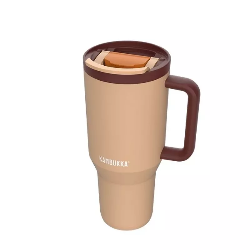 Copo térmico com palhinha telescópica Kambukka Rio Tumbler 950 ml Almond Dream
