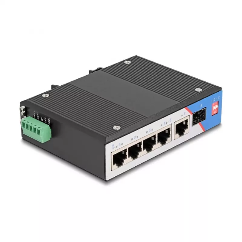 Switch de rede DELOCK 80164 4 portas Gigabit PoE com 1 porta uplink RJ45