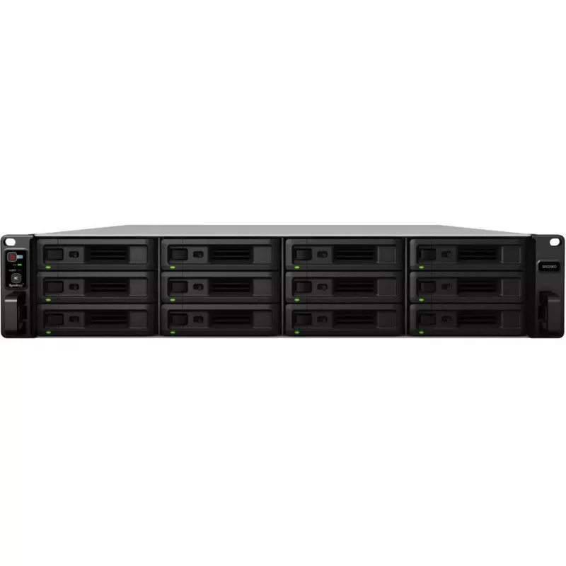 Synology SA3200D Servidor NAS, 12 baias, montagem em rack, RAID 0/1/5/6/10/JBOD/RAID F1, 16 GB RAM, GbE/10GbE, iSCSI, 2U (SA3200D)