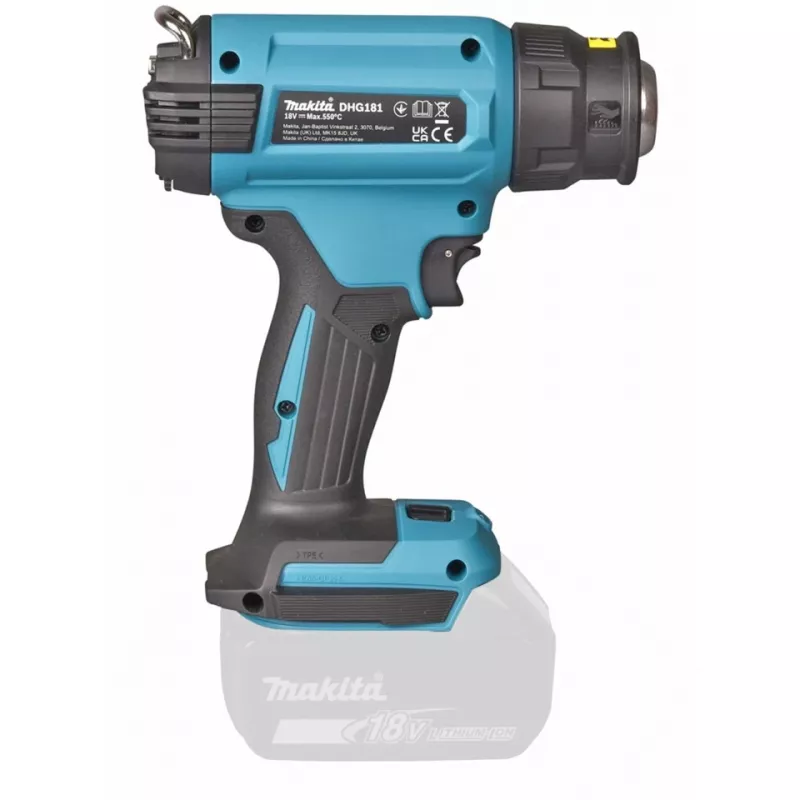 Makita DHG181ZK - Soprador de ar quente - a bateria - 120 - 200 l/min - sem bateria, sem carregador - 18 V (DHG181ZK)