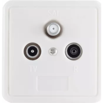 ShiverPeaks BS83905-1SETW BASIC-S tomada de antena BK+SAT, 1 dB, conjunto triplo, branco