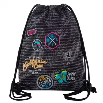 Saco de ginásio Coolpack Sprint Sprint Badges rapariga cinzento