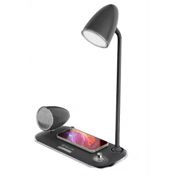 Candeeiro de mesa Tellur TLL151361 com carregador sem fios Qi e altifalante Bluetooth, iluminação ajustável