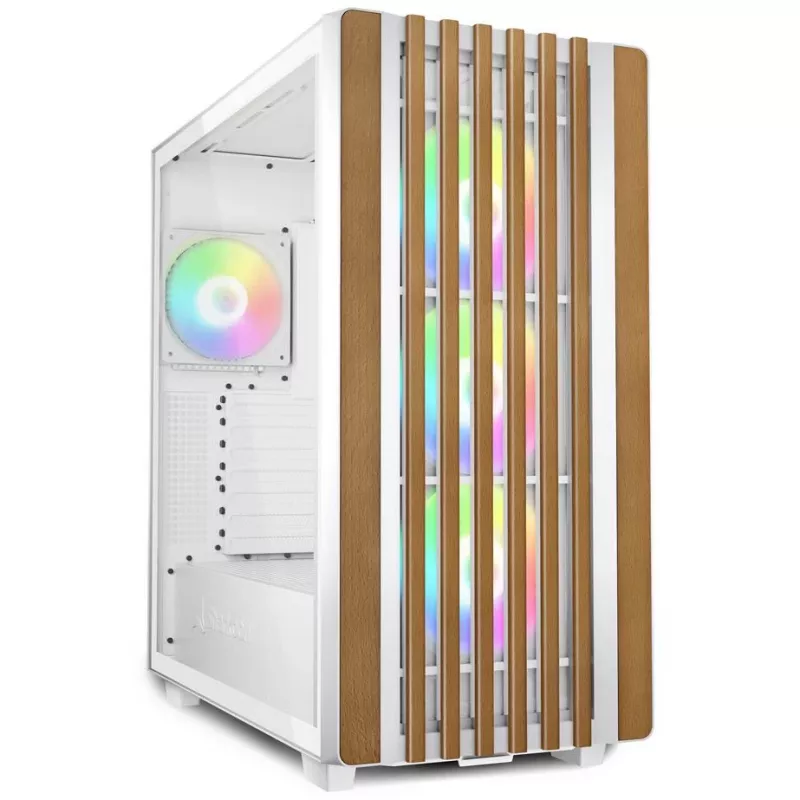 Sharkoon REBEL C70G RGB Full Tower branco, madeira