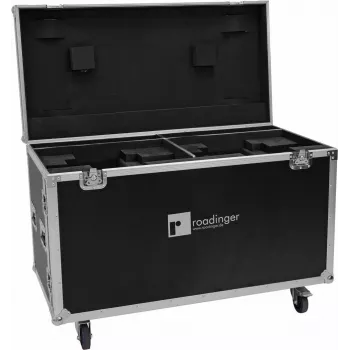 Flightcase Roadinger para 2× DMH-640 com rodas – mala de transporte protetora