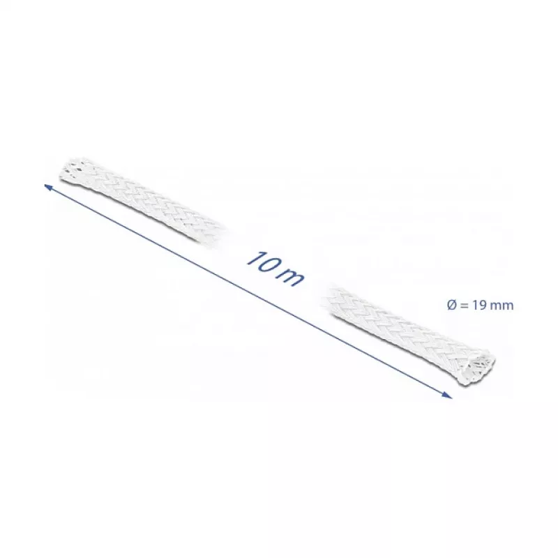 Manga de malha DeLOCK 20805 10 m x 19 mm branco