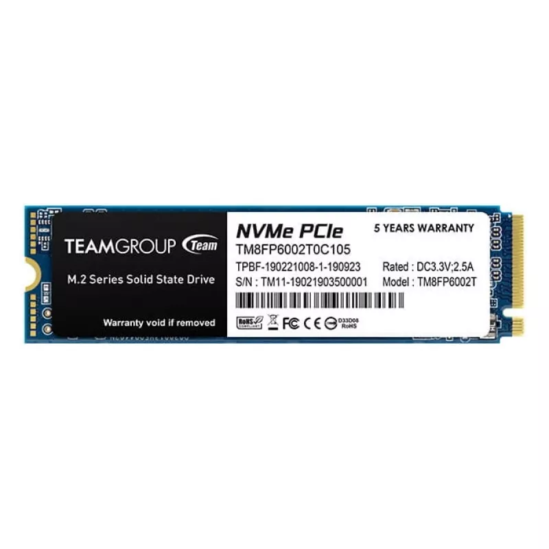 Team Group MP33 - SSD - 2 TB – Interno – M.2 2280 – PCIe 3.0 x4 (NVMe) – Preto (TM8FP6002T0C101)