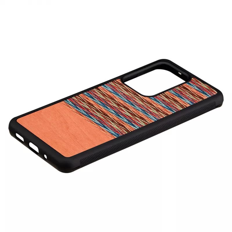 Capa para telemóvel Man and Wood para Samsung Galaxy S20 Ultra — padrão xadrez castanho com contorno preto