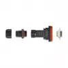 Conector fêmea DeLOCK D-Sub 9 pinos IP67 à prova de água preto laranja