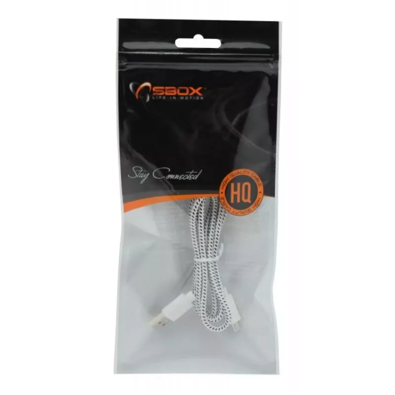Sbox USB-1031W USB->Micro USB 1M branco