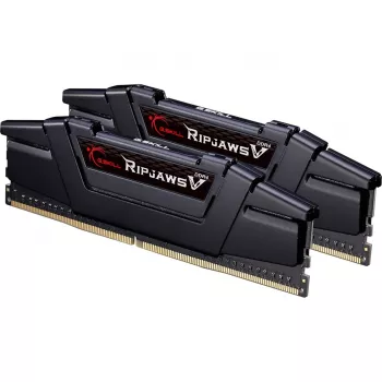 DIMM 16 GB DDR4-3600 (2x 8 GB) kit dual, memória RAM preta, F4-3600C18D-16GVK, Ripjaws V, INTEL XMP