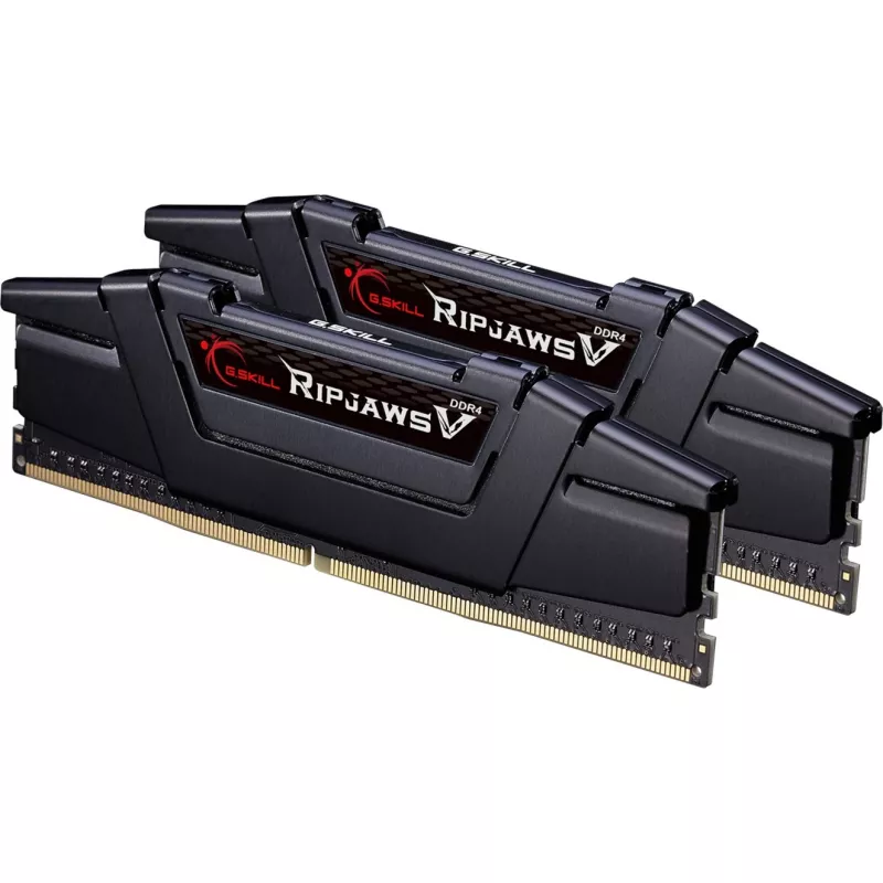 DIMM 16 GB DDR4-3600 (2x 8 GB) kit dual, memória RAM preta, F4-3600C18D-16GVK, Ripjaws V, INTEL XMP