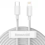 Kit de cabos de dados Baseus Simple Wisdom USB-C para Lightning PD 20W (2 unid./conjunto) 1,5m branco