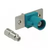 Ficha coaxial DELOCK 89826 — FAKRA Z macho, contactos dourados, 21,2×24×7,5 mm
