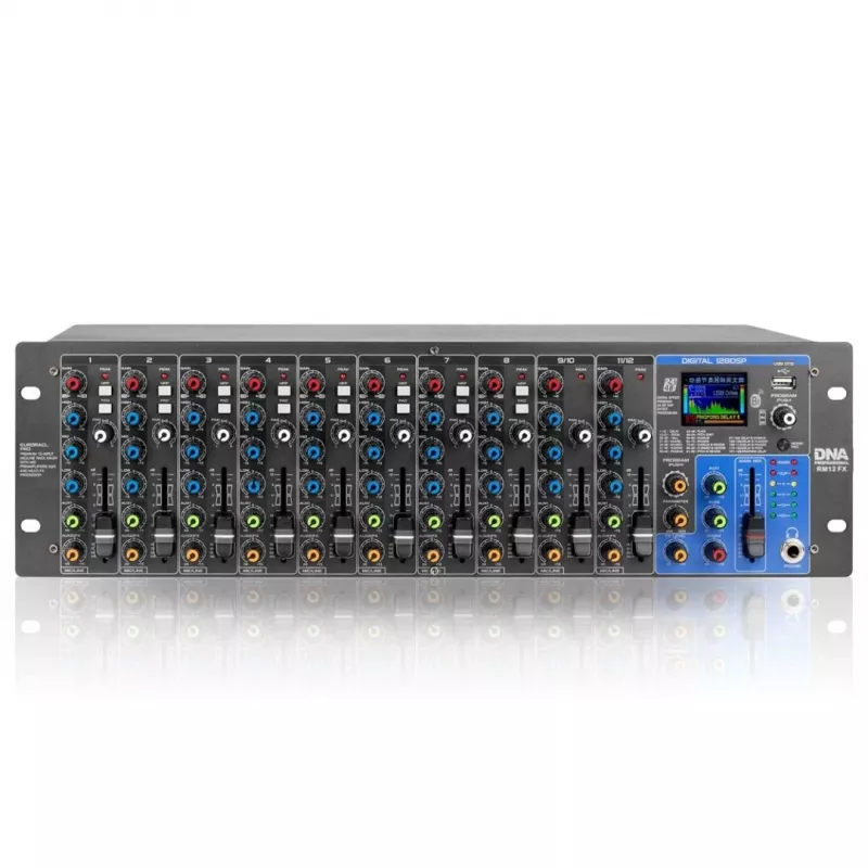RM12 FX - misturador analógico com Bluetooth DSP EQ MP3 Phantom, 12 canais