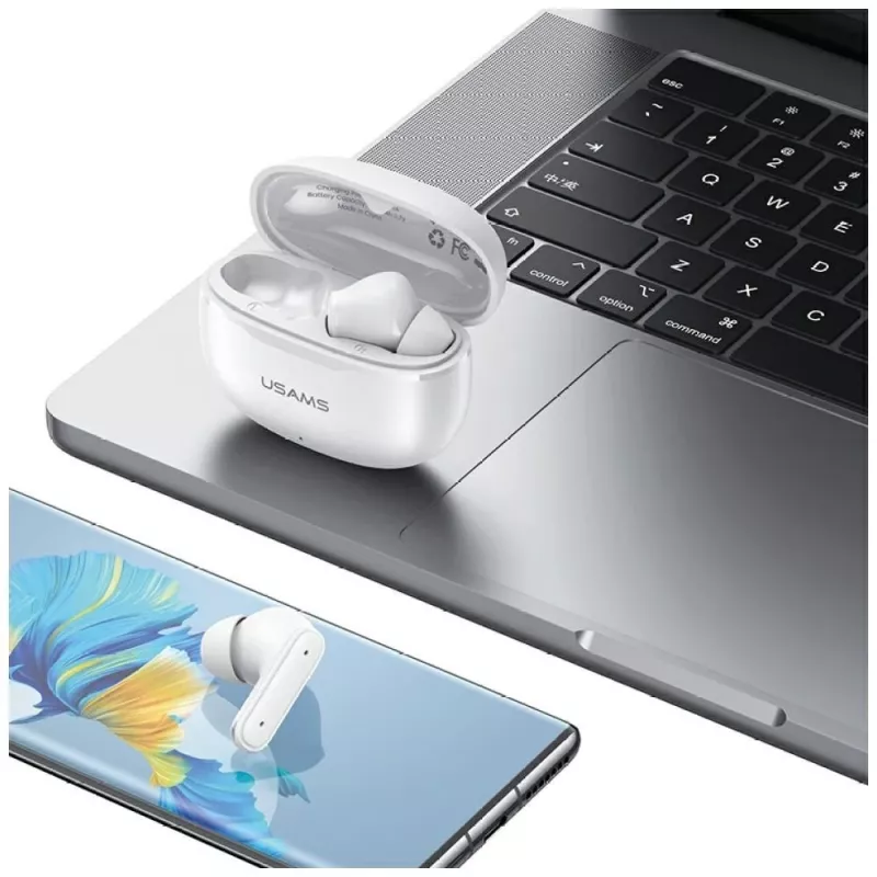 Auscultadores Bluetooth 6.0 E05 TWS branco